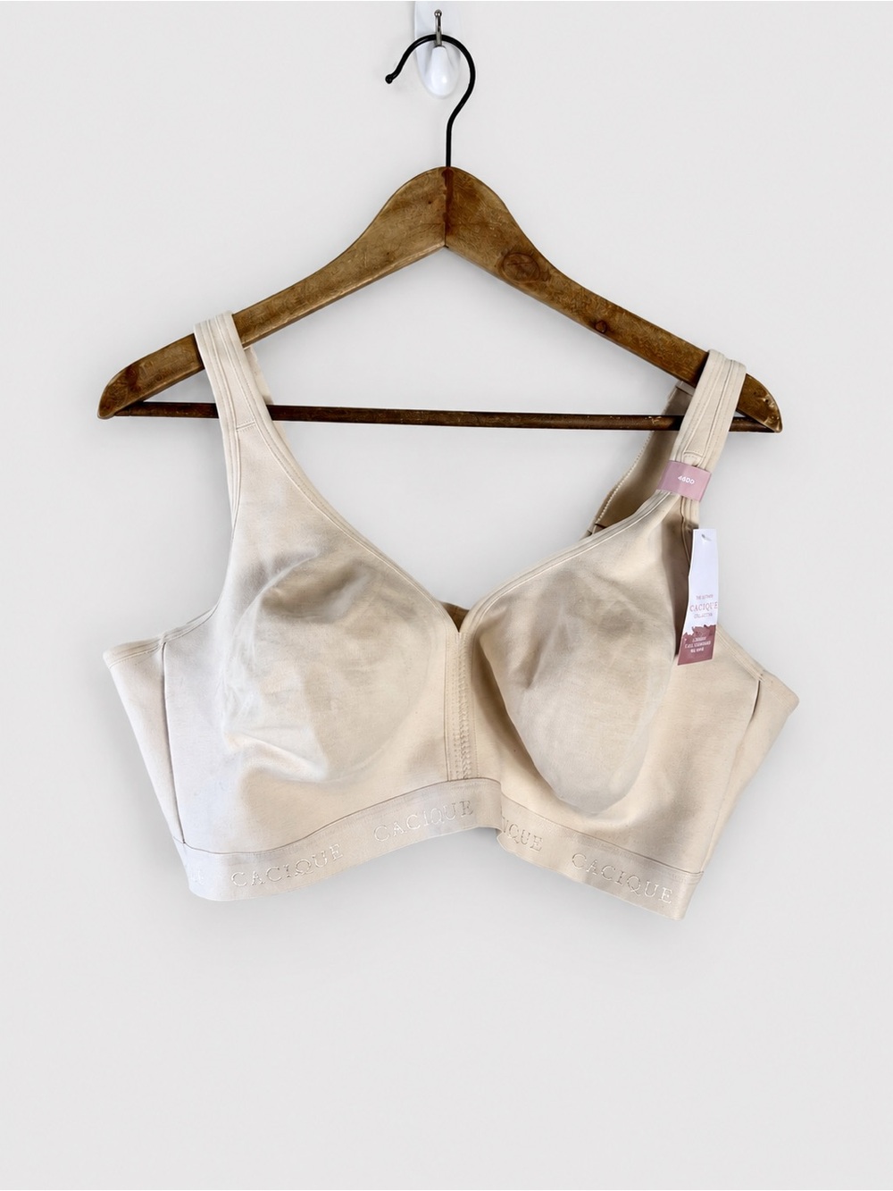 Cacique Women's Bra Lightly Lined Wireless Full Coverage Cotton NWT 46DD